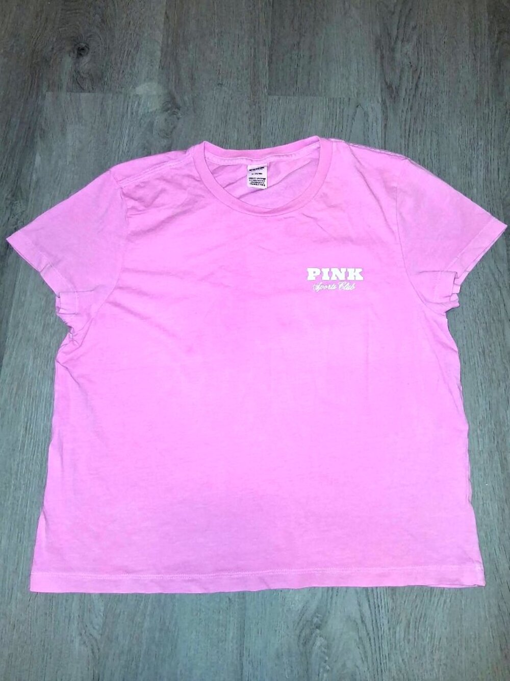 Victoria's Secret PINK Sports Club Light Pink Tee Graphic T-Shirt Size Medium